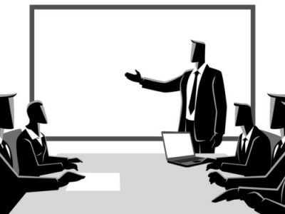 Business illustration of business people having a meeting